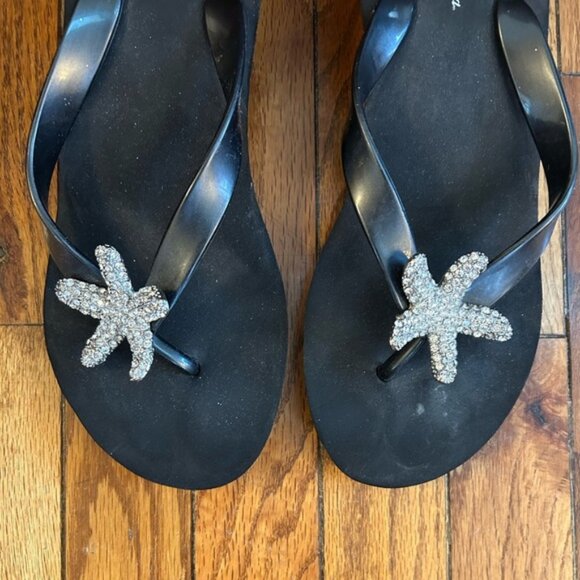 Tommy Bahama Crystal Starfish Wedge Flip-flop, size 10 - Picture 2 of 5